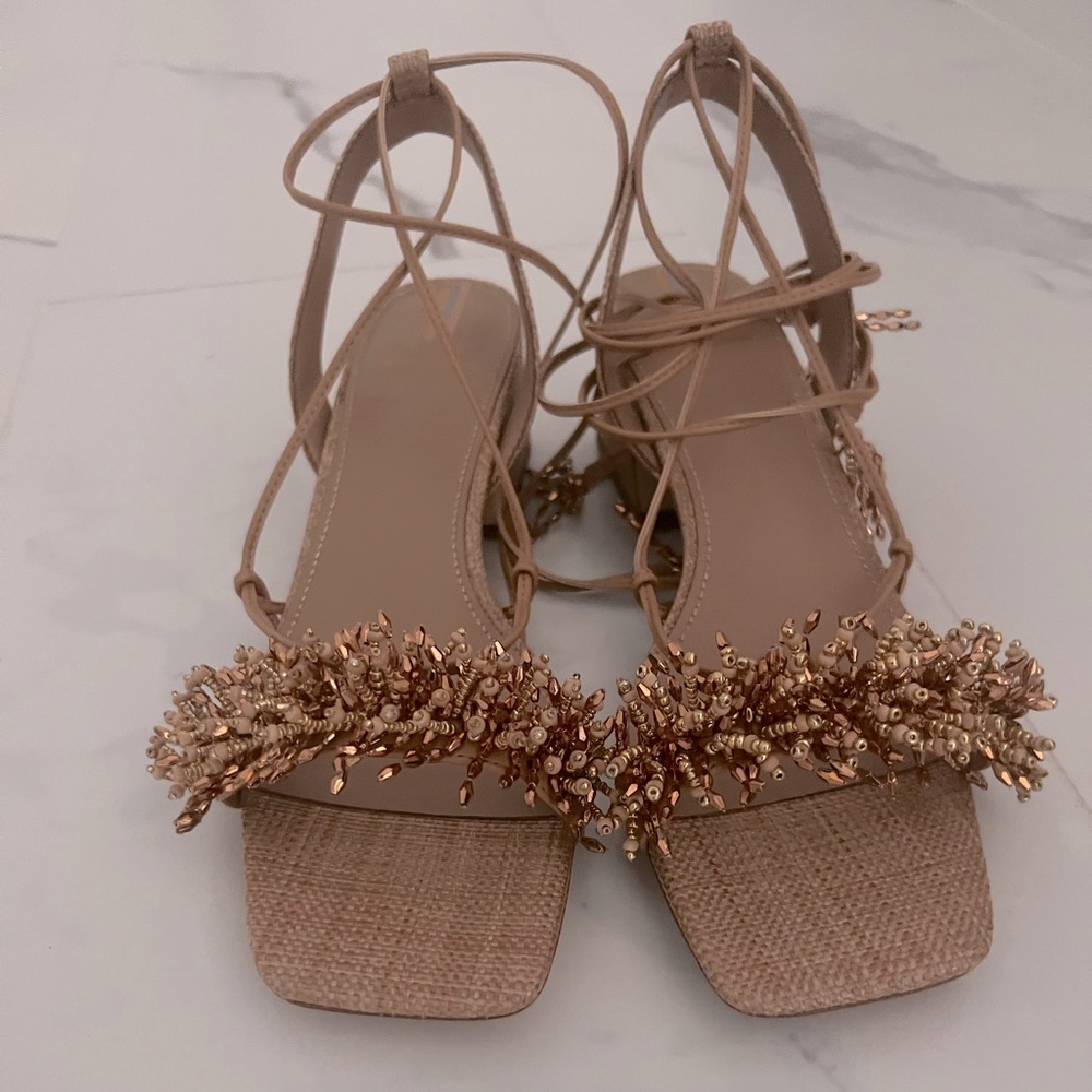 Sam Edelman Walda tan raffia 9.5 sandal new w/box